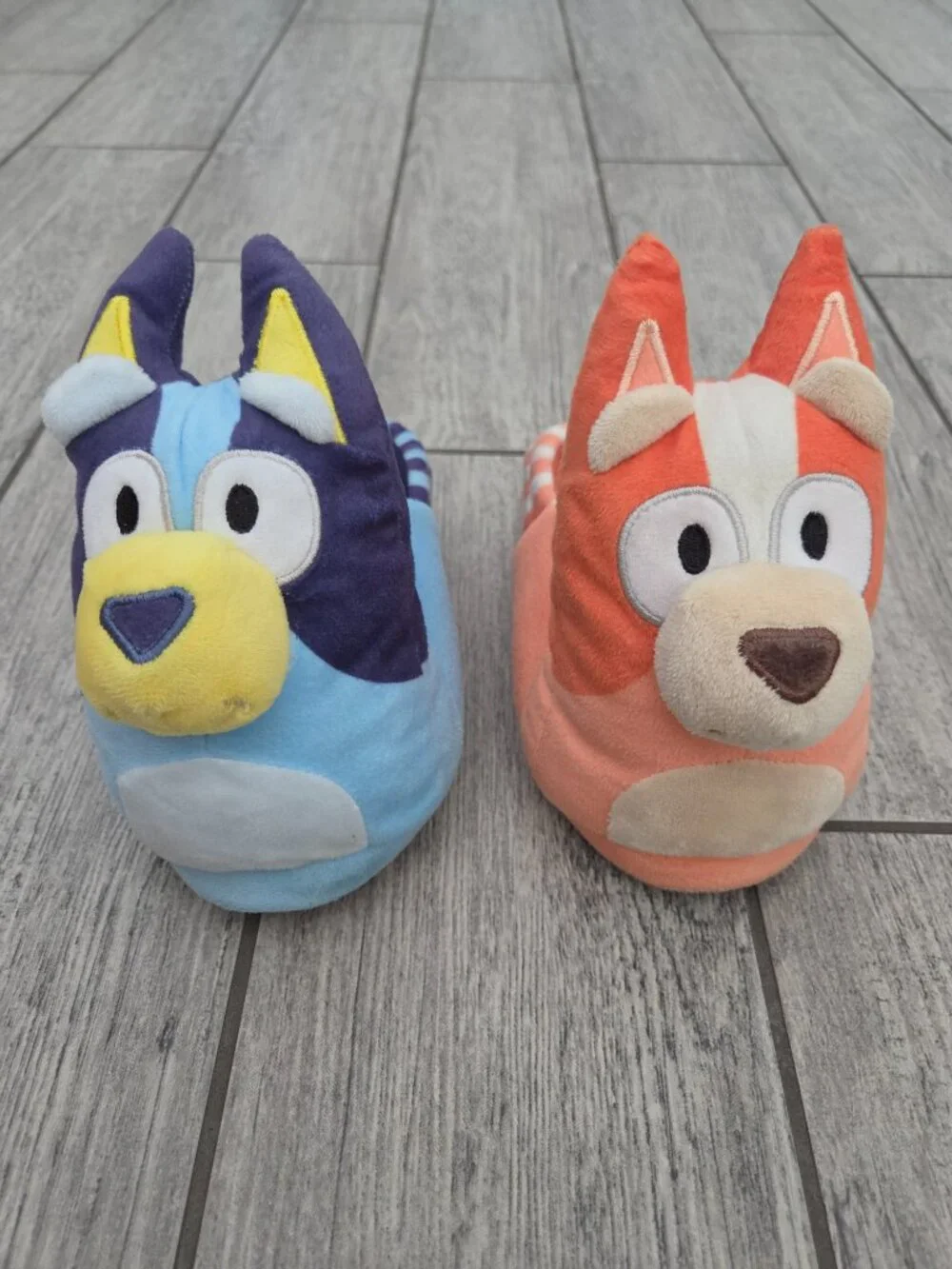 Bluey Bingo Little kids Plush Character Slippers Blue Orange Size 11/12
